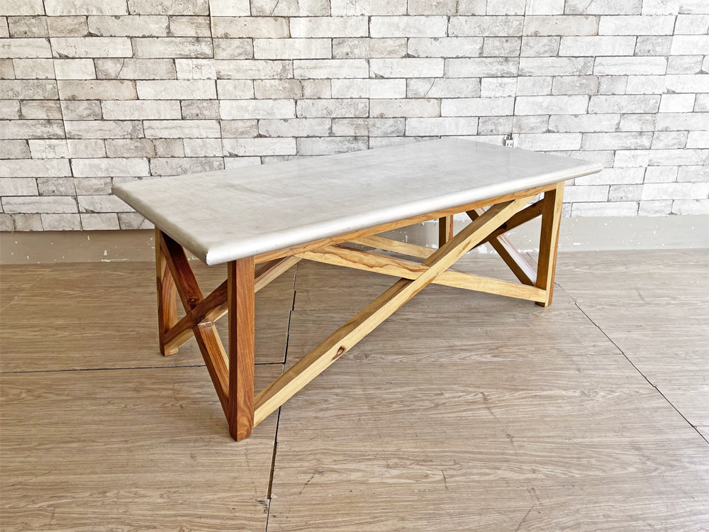 ダブルティー WTW マーベリックス MAVERICKS コーヒーテーブル ローテーブル アカシア材 × アルミ天板 西海岸スタイル 定価￥52,800- 中古品 買い取りしました。