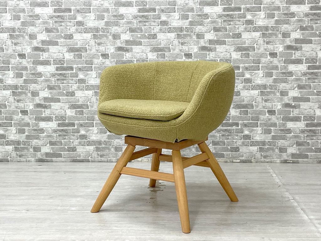 モモナチュラル Momo Natural モールドラウンドチェア MOLD ROUND M-ROUND CHAIR SO ダイニングチェア アルダー材 カバーリング 回転式 定価￥45,000- 中古品 買い取りしました。