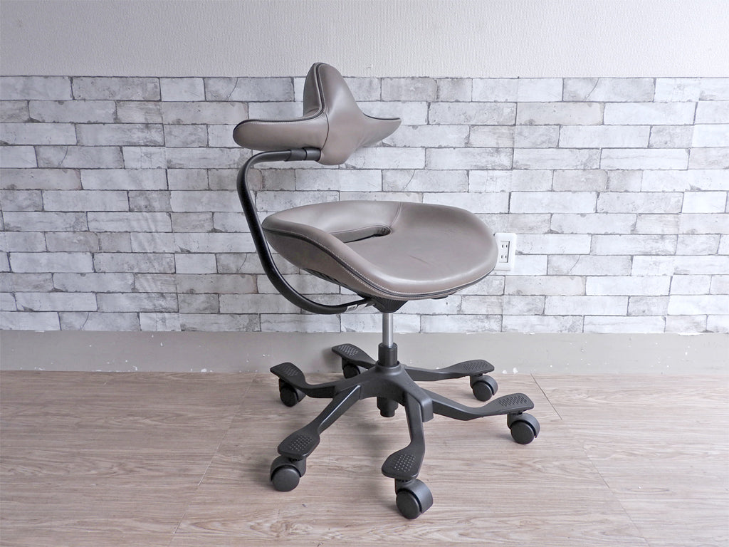 吉桂 iPole7 ウリドゥルチェア Wooridul Chair デスクチェア オフィスチェア 本革 グレー 廃番カラー 定価￥39,800-  中古品  買い取りしました。