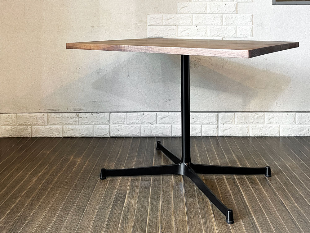 グリニッチ greeniche カフェテーブル Cafe Table 900×700 ウォールナット材 Xレッグ ブラック 北欧スタイル 定価￥78,000-  中古品  買い取りしました。