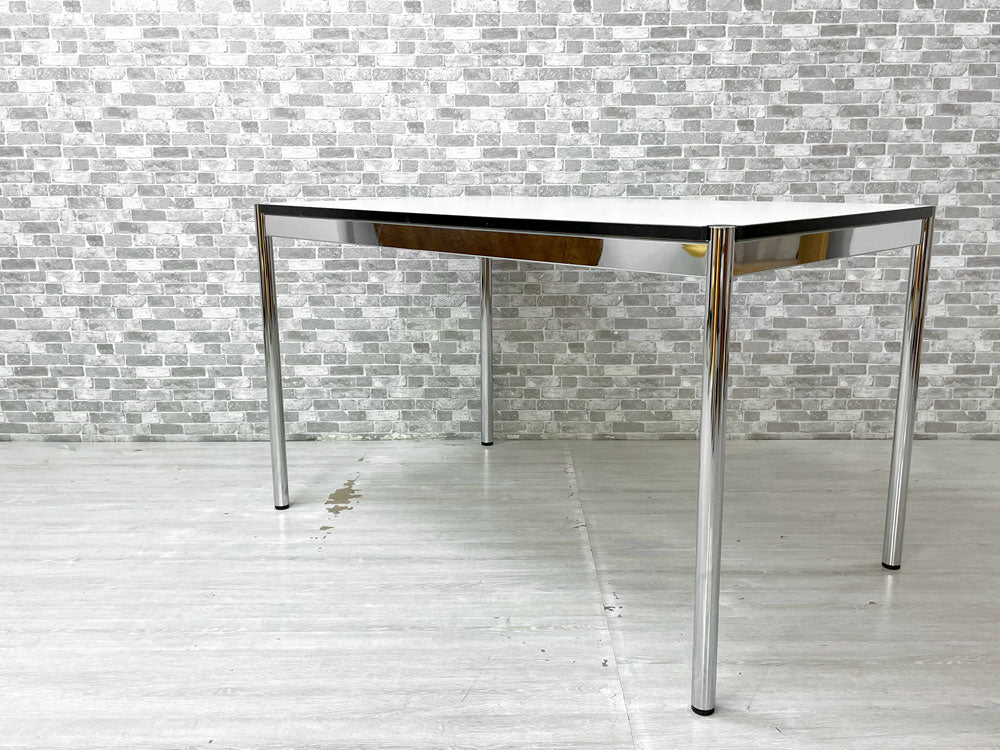 USMモジュラーファニチャー USM Haller USMハラーテーブル ワーキングデスク ダイニングテーブル W125 H70 アジャスター ホワイトラミネート 高さ調整機能付 モダンデザイン 中古品 買い取りしました。