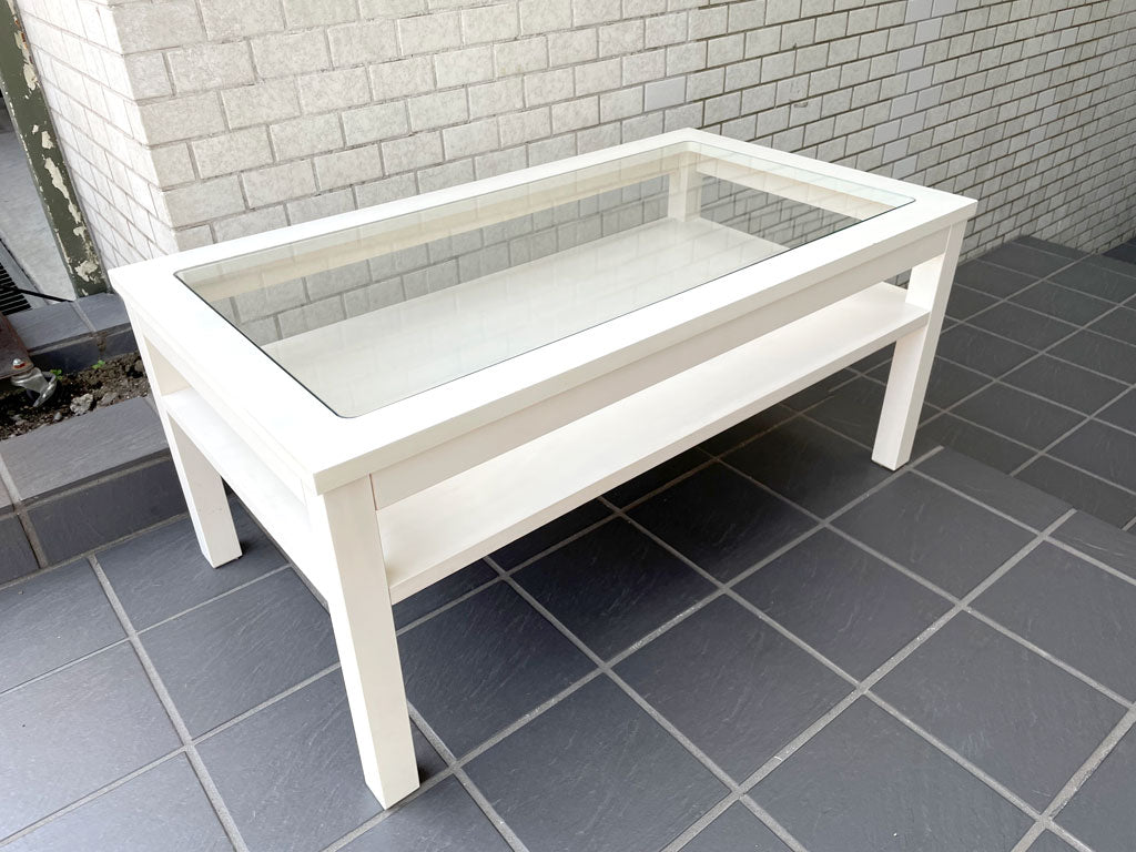 モモナチュラル Momo natural シエル CIELE ビット ガラストップ BIT GLASS TOP ローテーブル パイン材 定価\21,500- 中古品 買い取りしました。