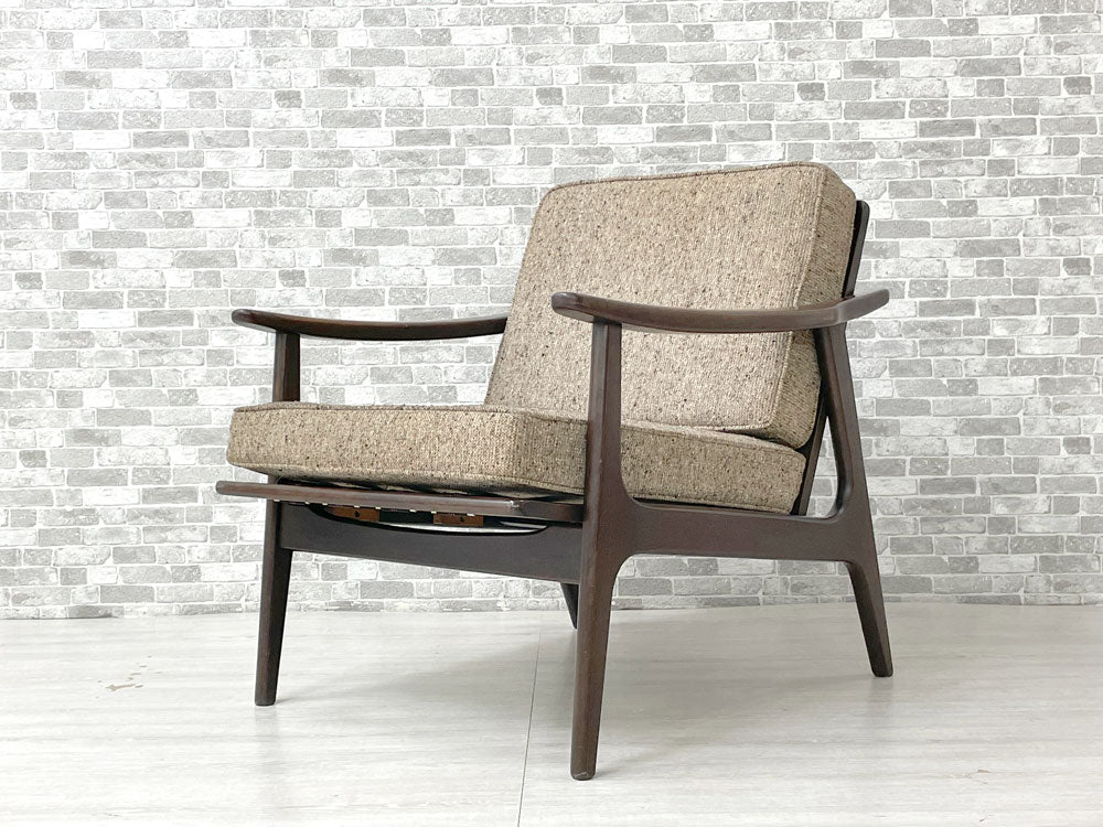 マルニ木工 オールドマルニ maruni ビンテージ 1人掛けソファ ラウンジチェア 無垢材 ファブリック 孔雀マーク  買い取りしました。