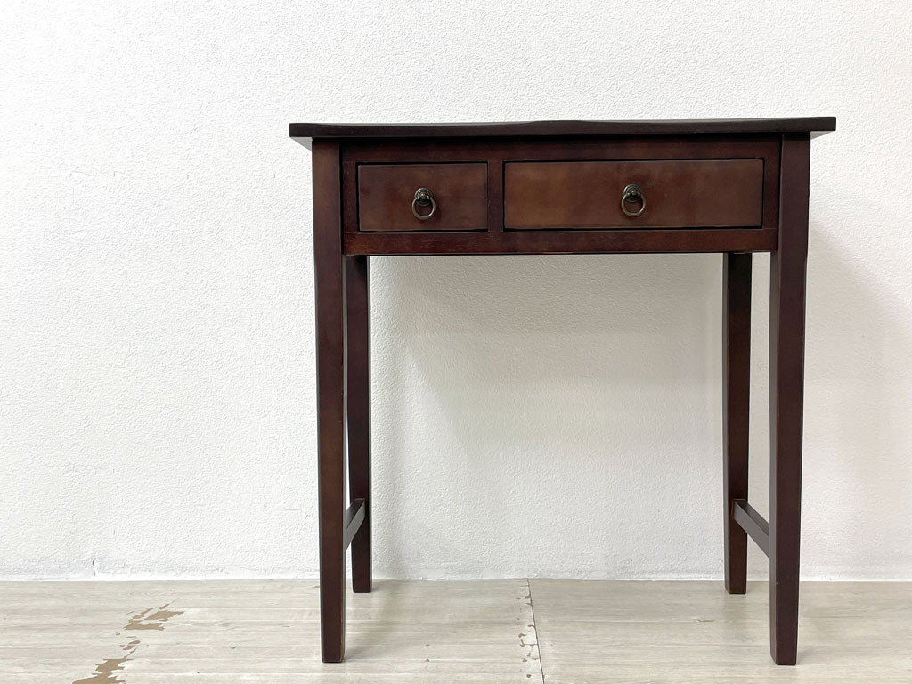 チェリー CHERRY 桜屋工業 ホームデイ HOMEDAY レタルデスク Letal Desk コンソールテーブル 机 抽斗2杯 天然木 ラッカー塗装 ダークブラウン W72 廃番 中古品 買い取りしました。