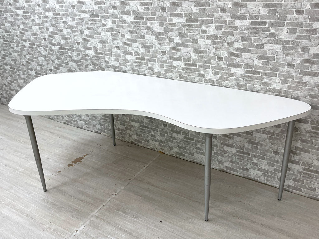 イデー IDEE バリエーションテーブル VARIATION TABLE TT-16 ダイニングテーブル デスク ラミネート天板 スチール 変形天板 ホワイト 希少廃番 定価￥136,000- 中古品 買い取りしました。