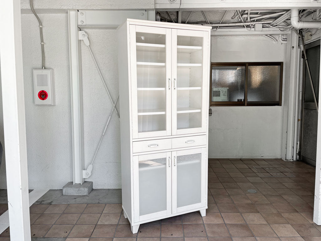 モモナチュラル MOMO Natural ランド LAND キャビネット カップボード フラップ扉 W77cm パイン材 ホワイト 定価93,500円  中古品 買い取りしました。