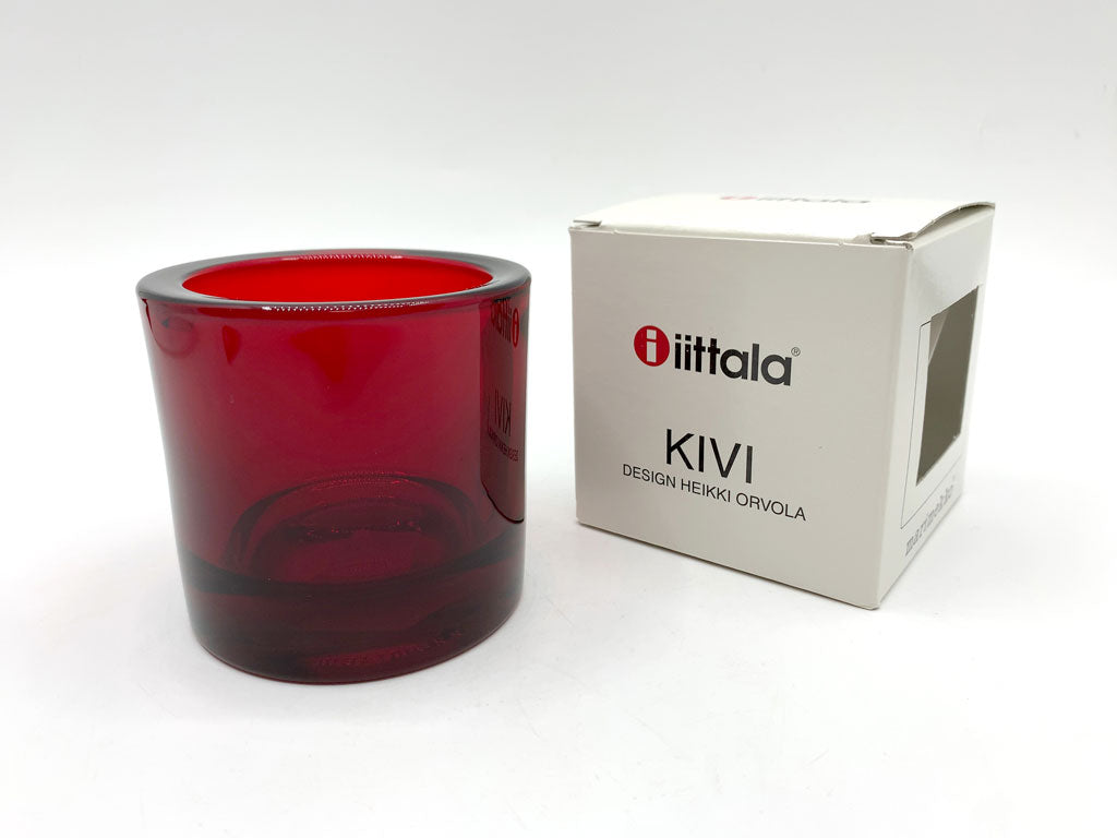 イッタラ iittala マリメッコ marimekko キビ kivi キャンドルホルダー レッド votive 80mm red 北欧雑貨 フィンランド 箱付 中古品 買い取りしました。