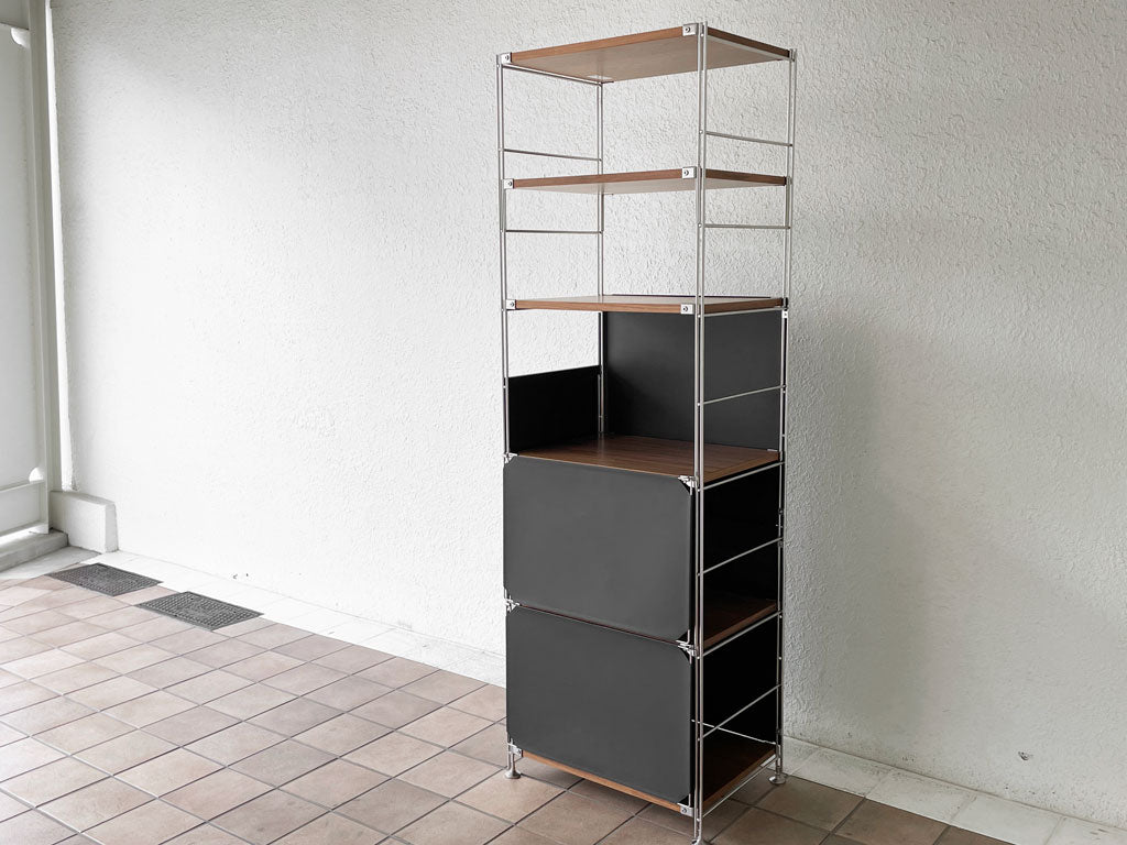 無印良品 MUJI ステンレスユニットシェルフ オープンシェルフ ウォールナット材 棚板6枚 H175.5cm フロント+サイド+バックパネル付 中古品 買い取りしました。