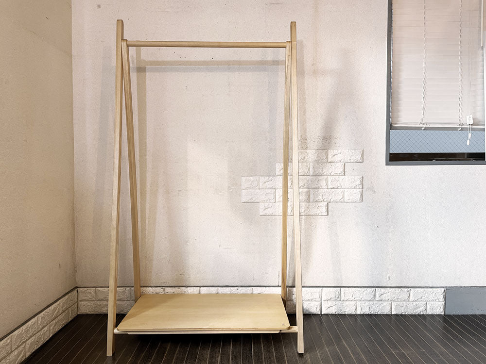 クラスカ CLASKA Gallery & Shop DO アトリエハンガー ハンガーラック シェルフ付 W90cm ホワイトアッシュ材 折りたたみ 廃番  中古品  買い取りしました。