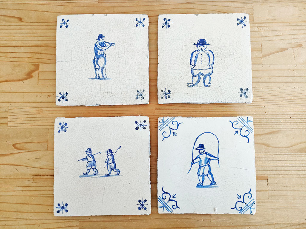 オランダ アンティーク Dutch Antique デルフト タイル 4枚セット ヨーロピアン 中古品 買い取りしました。