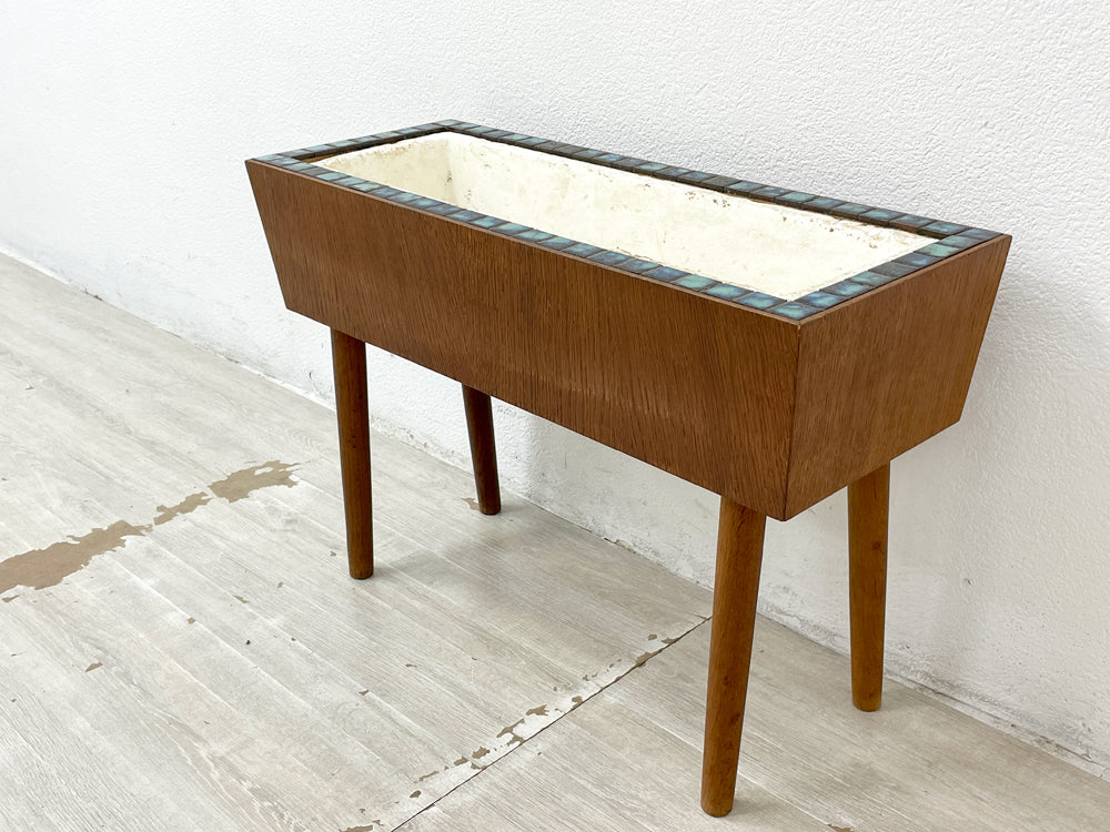 デンマークビンテージ Danish Vintage オーク材×タイル プランタースタンド フラワースタンド W65.5cm 北欧家具 中古品 買い取りしました。