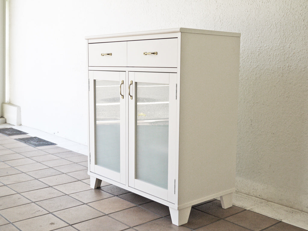 モモナチュラル Momo Natural シエル CIELE キャビネット カップボード W77cm ホワイト 中古品 買い取りしました。