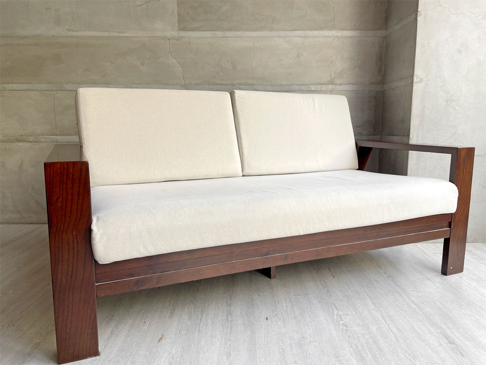 エーフラット a.Flat ウッドソファ Wood sofa v02 2人掛けソファ オフホワイト アジアンスタイル 定価￥201,707-  中古品 買い取りしました。