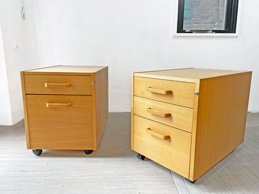 ラボファ Labofa ビーチ材 デスクキャビネット ワゴン 2段 & 3段 デンマーク製 北欧家具 中古品 買い取りしました。