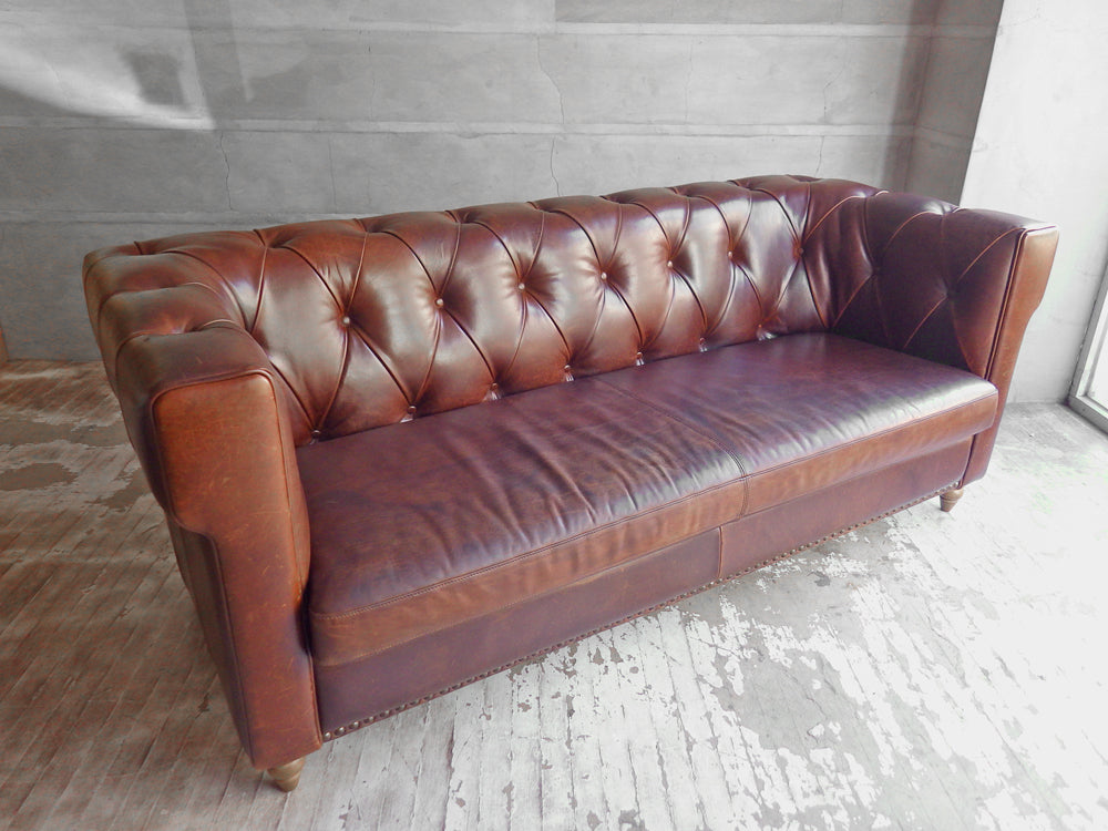 クラッシュゲート CRASH GATE タブレザーワークス tabu Leather Works ジャズ ソファ JAZZ SOFA 3人掛け オイルレザー 本革 廃盤希少 中古品 買い取りしました。