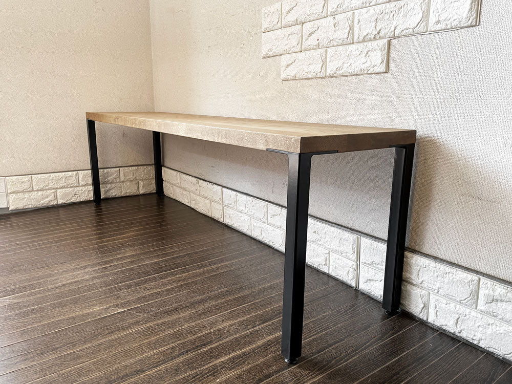 クラッシュゲート CRASH GATE イージーライフ Easy Life シンク SINK ベンチ オーク材 スチール脚 W150cm インダストリアル 定価￥55,000-  中古品  買い取りしました。
