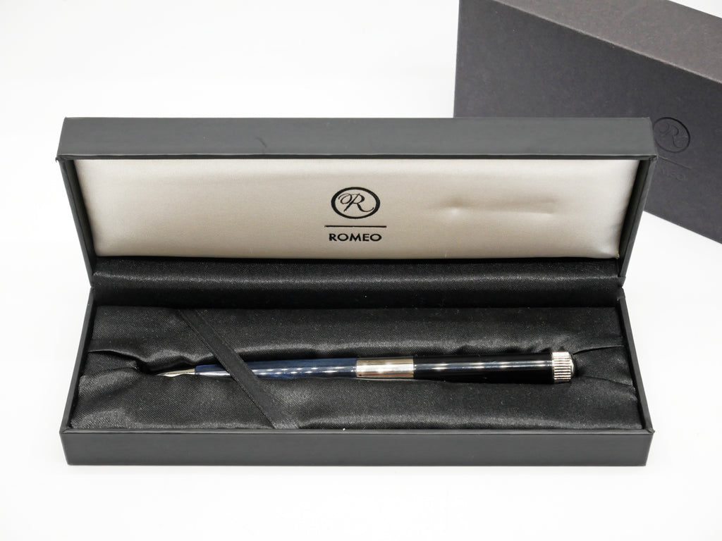 ロメオ ROMEO No.3ボールペン イタリアンブルー マーブル 細軸 0.7mm 定価￥14,300- 箱付き 未使用品 買い取りしました。