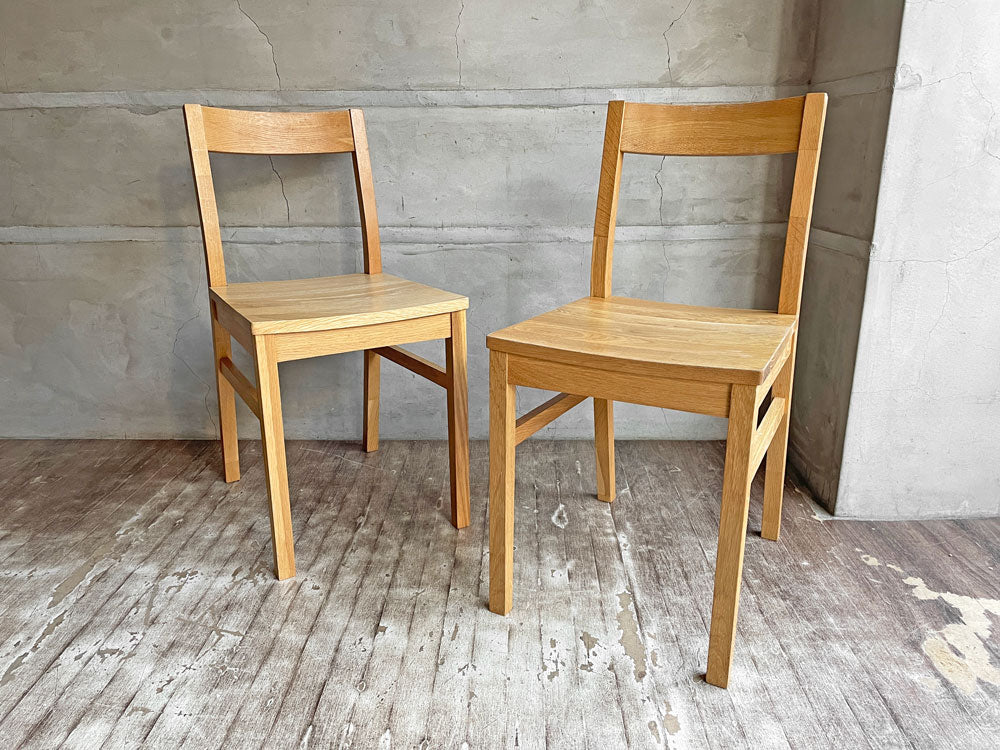 無印良品 MUJI オーク無垢材 ダイニングチェア 板座 2脚セット ナチュラル 廃番 中古品 買い取りしました。