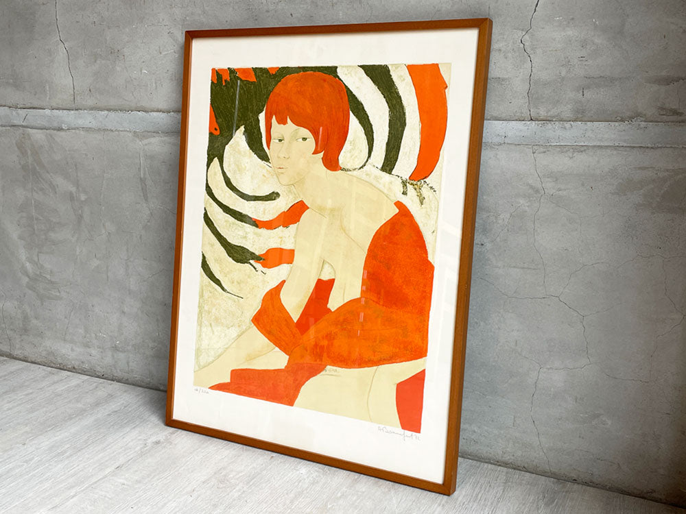 アラン・ボンヌフォワ Alain Bonnefoit 裸婦画 リトグラフ ナンバリング&サイン入り 1972年 フランス 額装品 中古品 買い取りしました。