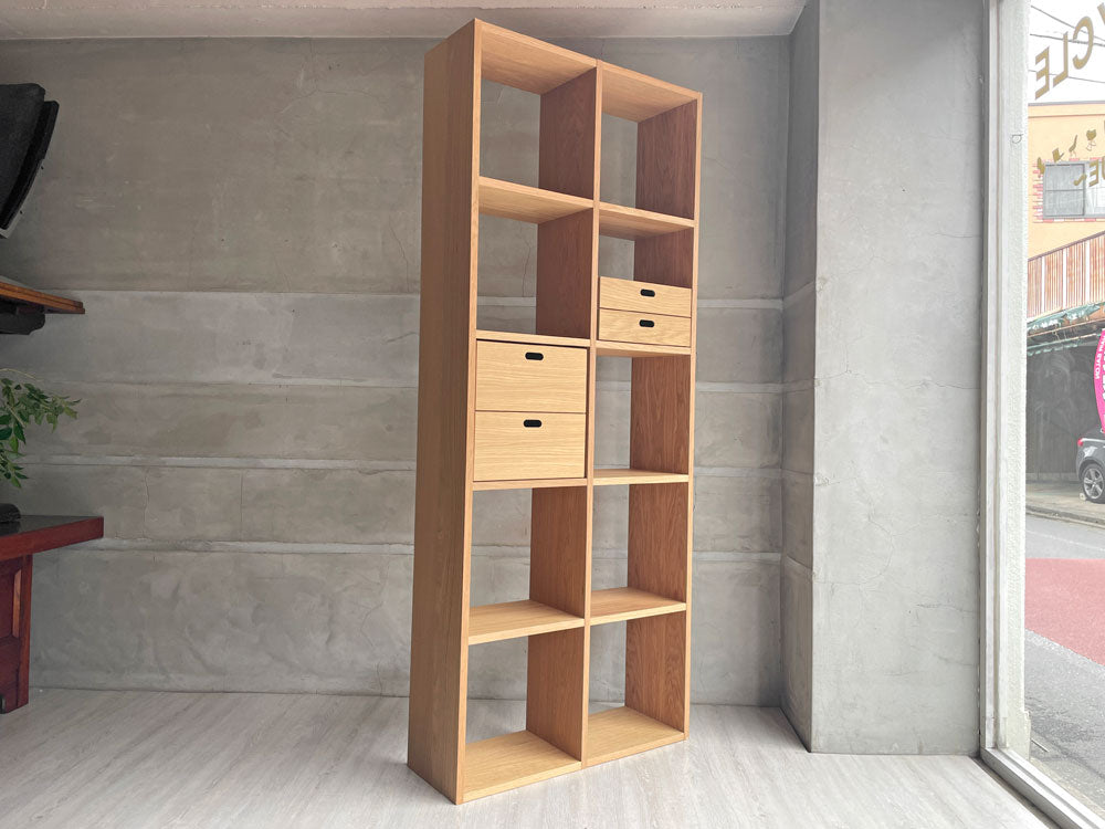 無印良品 MUJI スタッキングシェルフ 2列5段 オーク材 オープンシェルフ スタッキングチェスト2点付属 合計定価￥45,380- 中古品 買い取りしました。