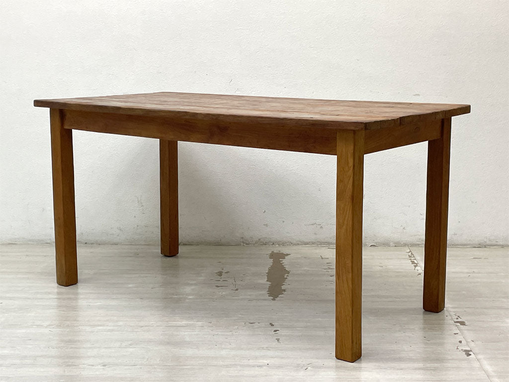 オールドメゾン old maison チーク無垢材 古材 ダイニングテーブル ワーキングテーブル W145cm  中古品 買い取りしました。