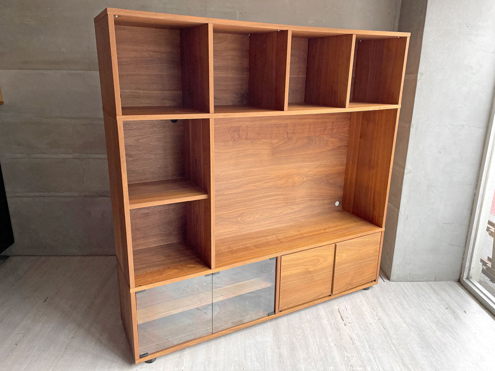 無印良品 MUJI スタッキングキャビネット Cセット ウォールナット材 W162cm AVボード 壁面収納 ナチュラル シンプルモダン 中古品 買い取りしました。