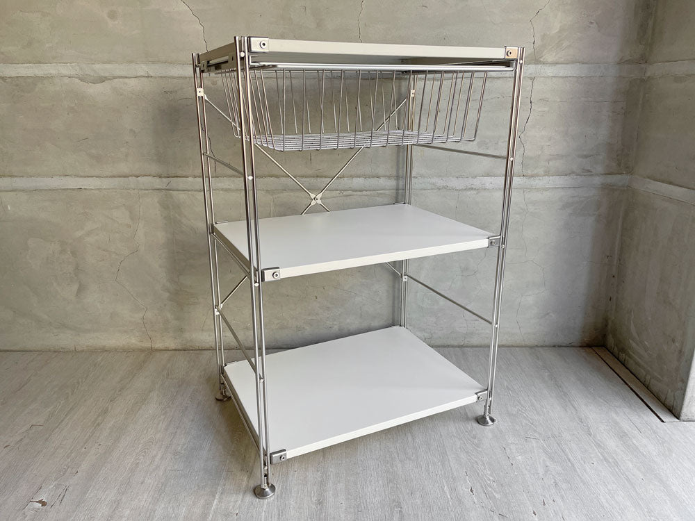 無印良品 MUJI ステンレスユニットシェルフ 3段 ステンレスバスケット付き 小サイズ W56㎝ 中古品 買い取りしました。