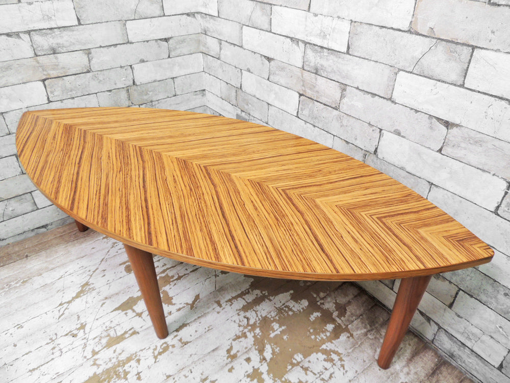 北欧スタイル Scandinavian Style リーフ型 ローテーブル コーヒーテーブル ゼブラウッド 北欧モダン 買い取りしました。