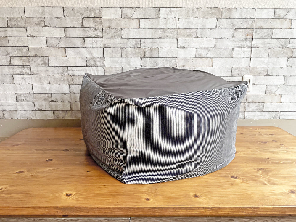 無印良品 MUJI 体にフィットするソファ ビーズクッション 綿デニムヒッコリーカバー  中古品  買い取りしました。