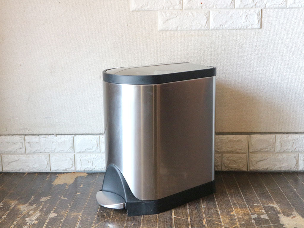 シンプルヒューマン Simple Human バタフライステップカン 20L ダストボックス ゴミ箱 ステンレス シルバー CW1837 静音設計 フットペダル　中古品  買い取りしました。