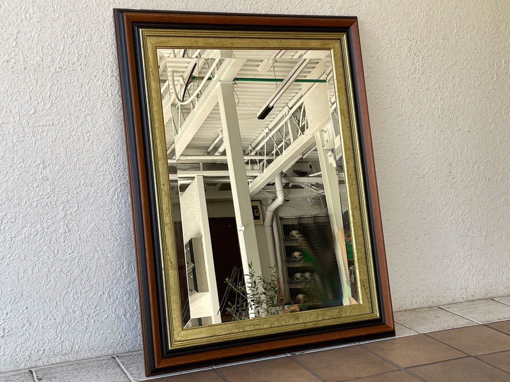 ヨーロピアンクラシカル European Classical ビンテージ ウォールミラー 壁掛け鏡 ブラック × ゴールド 68.5×88.5 イタリア製 中古品 買い取りしました。