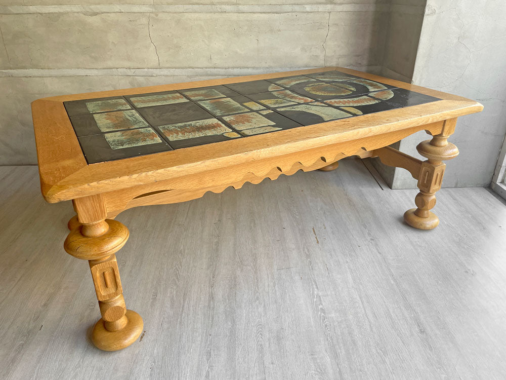 デンマークビンテージ Danish Vintage タイルトップ コーヒーテーブル センターテーブル オーク無垢材 W142 北欧家具   中古品 買い取りしました。