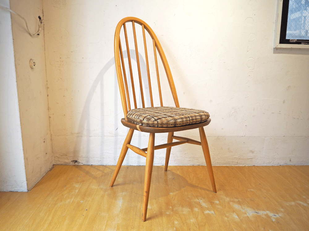 アーコール Ercol ビンテージ クエーカー サイドチェア ダイニングチェア エルム材 ビーチ材 UKビンテージ 買い取りしました。