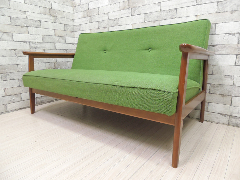 カリモク60 Karimoku60 Kチェア 2シーター ソファ タープグリーン ミッドセンチュリー 廃番 希少  中古品 買い取りしました。