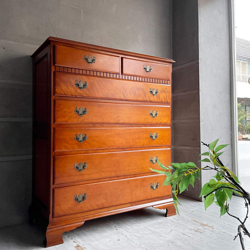 横浜ダニエル DANIEL A-103 6段チェスト 樺桜無垢材 アーリーアメリカン クラシカル トラッド家具～潮風に乗った和洋の香り～