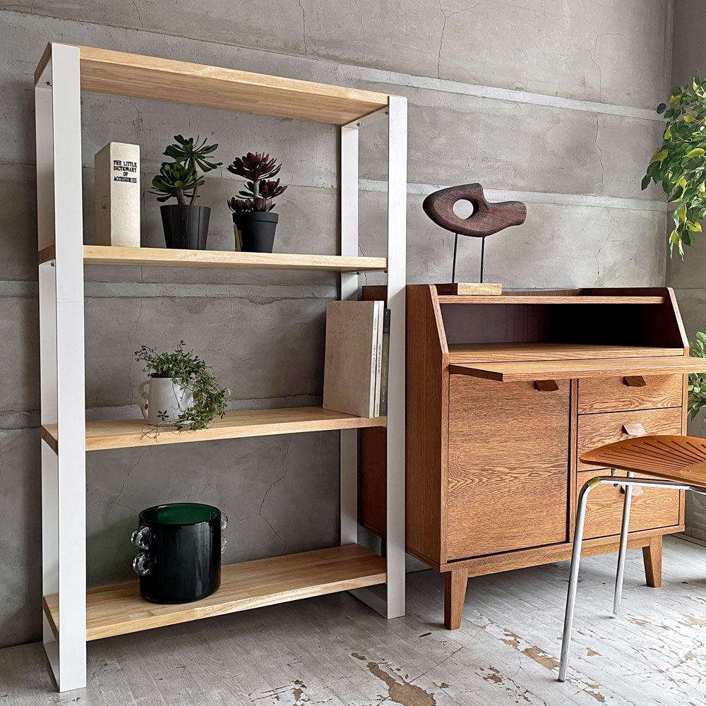 【学芸大学店】かなでもの KANADEMONO ザ・シェルフ THE SHELF ラバーウッド ホワイトスチール W80cm ナチュラルデザイン 買取させていただきました。