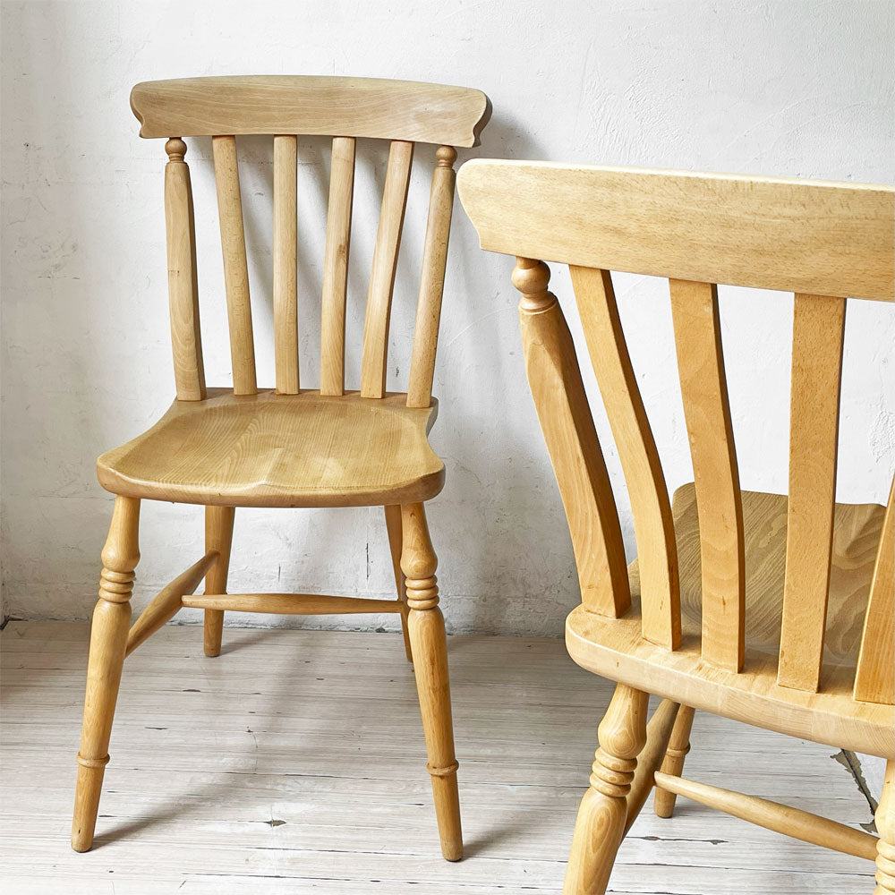 【下北沢店】ペニーワイズ THE PENNY WISE スラットバックチェア ダイニングチェア ブナ無垢材 英国カントリー 計2脚 買取させていただきました。
