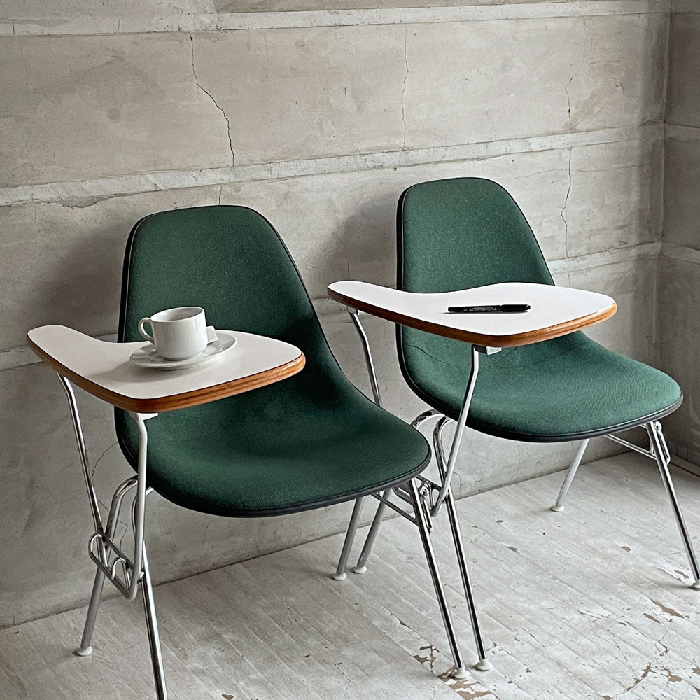 ハーマンミラー Herman Miller サイドシェルチェア セカンド 2nd ビンテージ アプホルスター スクールベース 肘掛けテーブル付 イームズ ミッドセンチュリー～心地良さを極めたい～