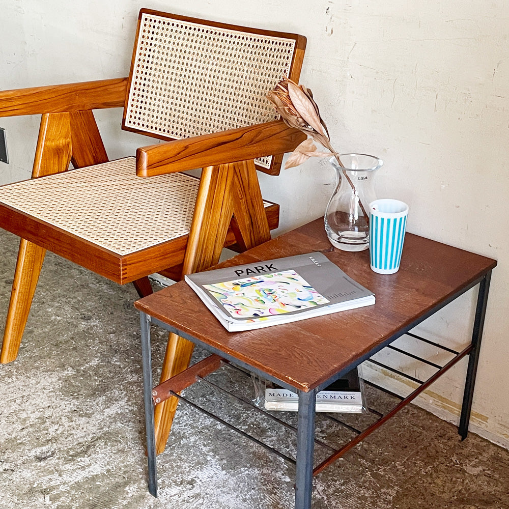 【自由が丘店】トラックファニチャー TRUCK FURNITURE ブーメラン BOOMERANG SIDE TABLE サイドテーブル 楢無垢材 スチール脚 W39cm インダストリアル 買取させていただきました。