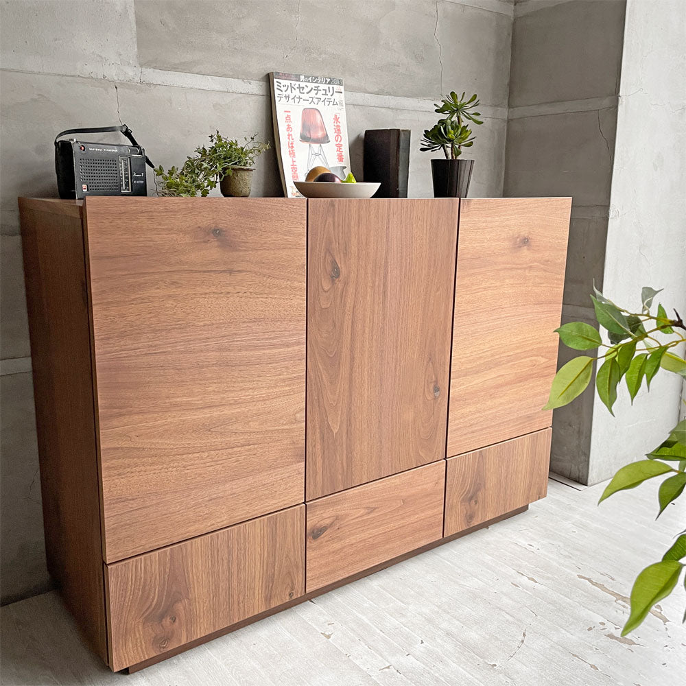 ニッポネア NiPPONAIRE トビ TOBI サイドボード ハイタイプ キャビネット ウォールナット材 w120cm ～安心のJapan Quality～