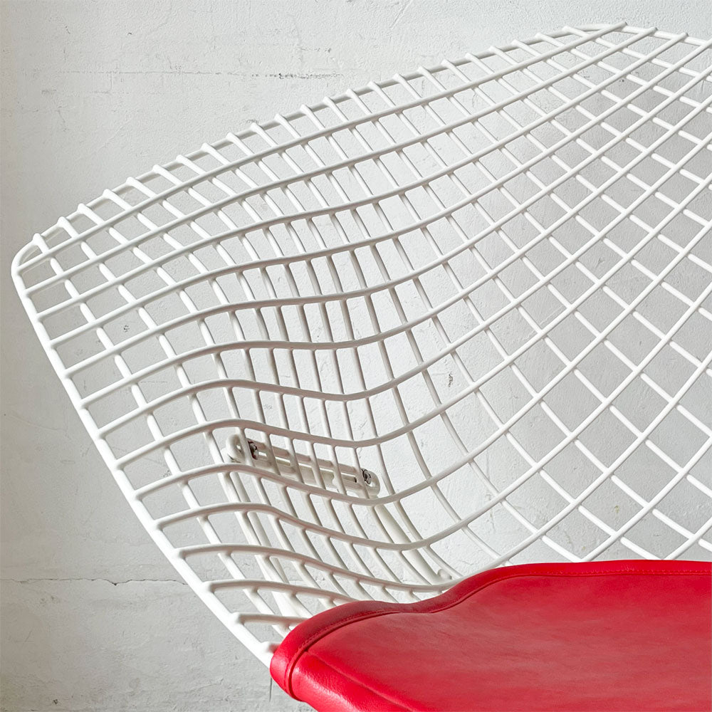 ノル Knoll ダイヤモンドチェア Diamond Chair ハリー・ベルトイア Harry Bertoia ホワイトフレーム シートパッド付き～ワイヤー一筋～