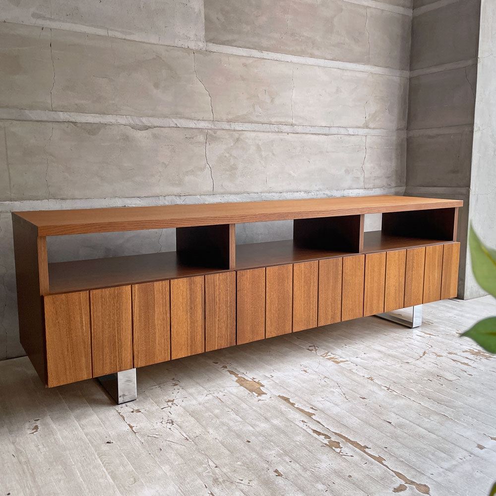 【学芸大学店】ウニコ unico ストラーダ STRADA AVボード テレビボード ニレ材×ステンレス 3ドロワー ダークブラウン W159cm 廃番 買取させていただきました。