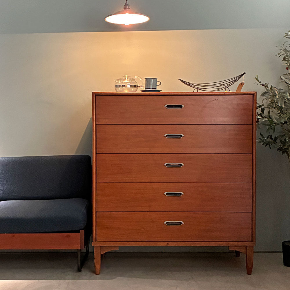 ドレクセルヘリテイジ DREXEL HERITAGE リシェル RISHEL 5段 チェスト USビンテージ 米軍家具 アメリカ製 ～静かに空間を整える、実用のヴィンテージ～