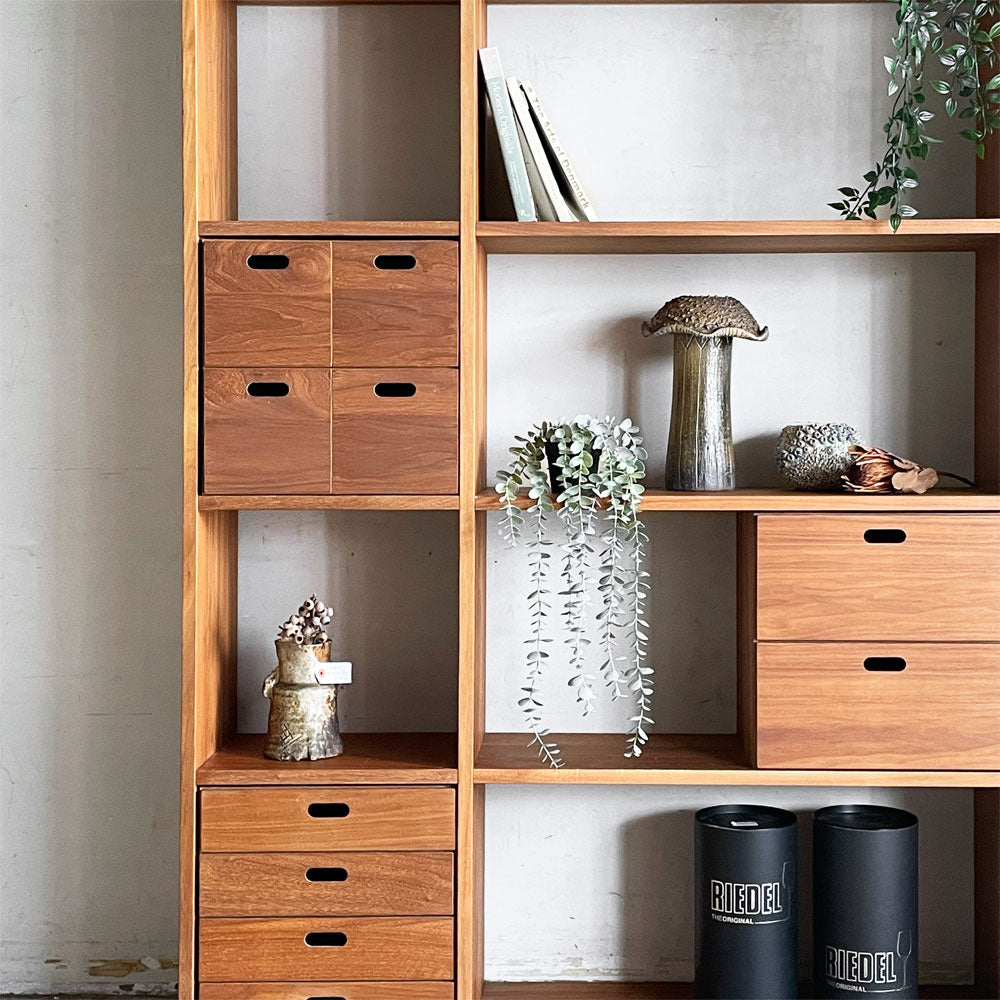 【自由が丘店】無印良品 MUJI スタッキングシェルフ スリム＆ワイド5段 + 引出し4段 + 引出し2段 + 引出し4個 ウォールナット材 スタッキングチェスト 買取させていただきました。