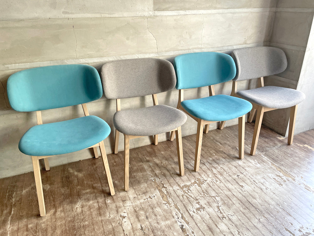 カリガリス Calligaris クレール Claire ダイニングチェア タモ材 トープ×2点 アクアマリン×2点 Orlandini Design イタリア 北欧デザイン 参考価格51,590円 美品 計4点♪  中古品 買い取りしました。