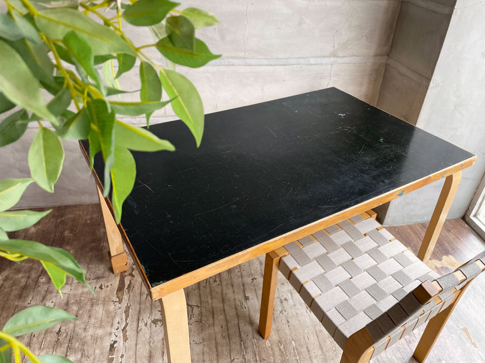 アルテック artek ビンテージ ダイニングテーブル デスク ブラックペイント×バーチ Alvar Aalto アルヴァ・アアルト フィンランド 北欧家具 中古品 買い取りしました。