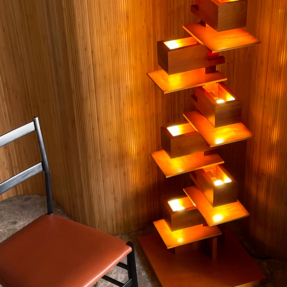 フランク・ロイド・ライト FRANK LLOYD WRIGHT タリアセン2 TALIESIN 2 フロアライト チェリー 10灯 2010年製 フロアランプ ヤマギワ取扱 定価￥407,000- ～ 建築の思想が形になった照明 ～