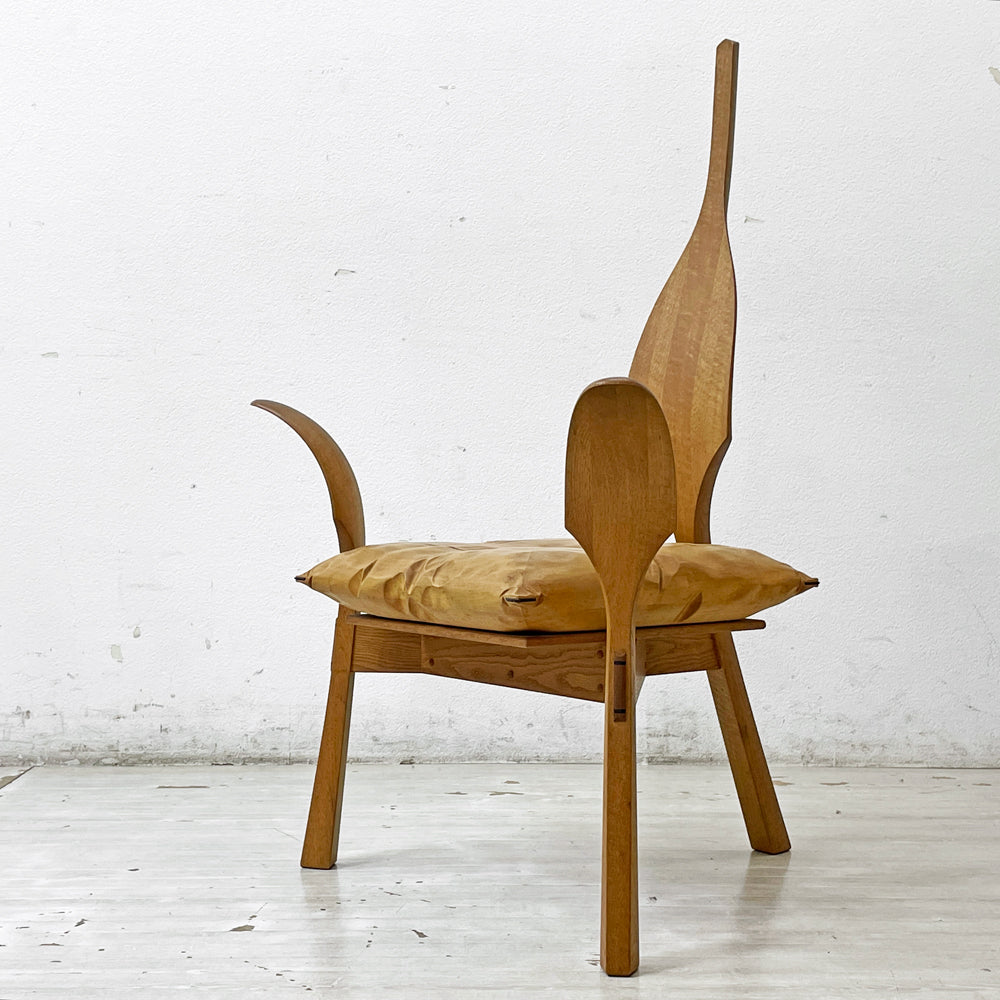 【祖師ヶ谷大蔵店】クラフトファニチャー Craft furniture 木ション パーソナルチェア ラウンジチェア アームレスチェア 無垢材 大門 嚴 バウ工房 BAU 買取させていただきました。