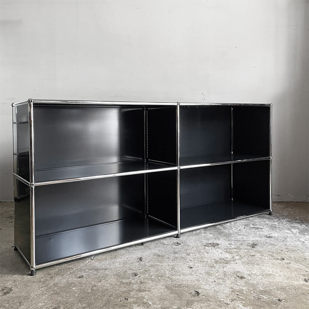 【自由が丘店】ユーエスエムハラー USMハラー USM Haller モジュラーファニチャー キャビネットシェルフ 2列2段 オープン w153 ブックシェルフ キャビネット グラファイトブラック 買取させていただきました。