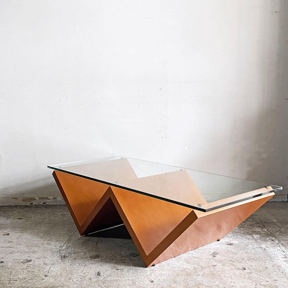 【自由が丘店】アルフレックス arflex モンターニャ MONTAGNA センターテーブル ローテーブル ガラストップ チェリー材 W120cm 川崎文男 モダンデザイン 買取させていただきました。